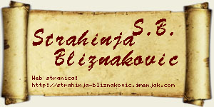 Strahinja Bliznaković vizit kartica
